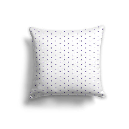 Off-White Cotton Canvas Cushion Covers with Fine Purple Diamonds on Front, CACU-CC-1350-111, 56 x 56 cm, 22 x 22 inches