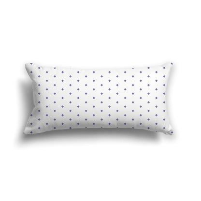 Off-White Cotton Canvas Cushion Covers with Fine Purple Diamonds on Front, CACU-CC-1350-111, 61 x 30 cm, 24 x 12 inches