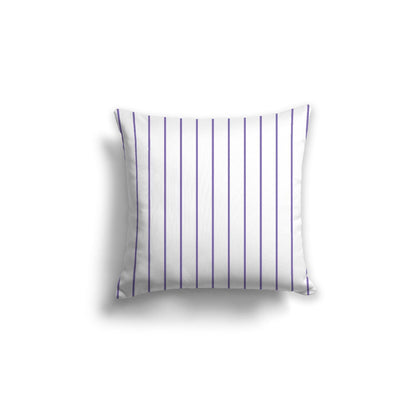 Off-White Cotton Canvas Cushion Covers with Fine Purple Stripes on Front, CACU-CC-1350-151, 46 x 46 cm, 18 x 18 inches