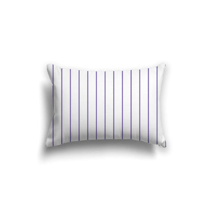 Off-White Cotton Canvas Cushion Covers with Fine Purple Stripes on Front, CACU-CC-1350-151, 51 x 36 cm, 20 x 14 inches