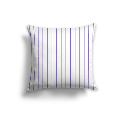 Off-White Cotton Canvas Cushion Covers with Fine Purple Stripes on Front, CACU-CC-1350-151, 56 x 56 cm, 22 x 22 inches