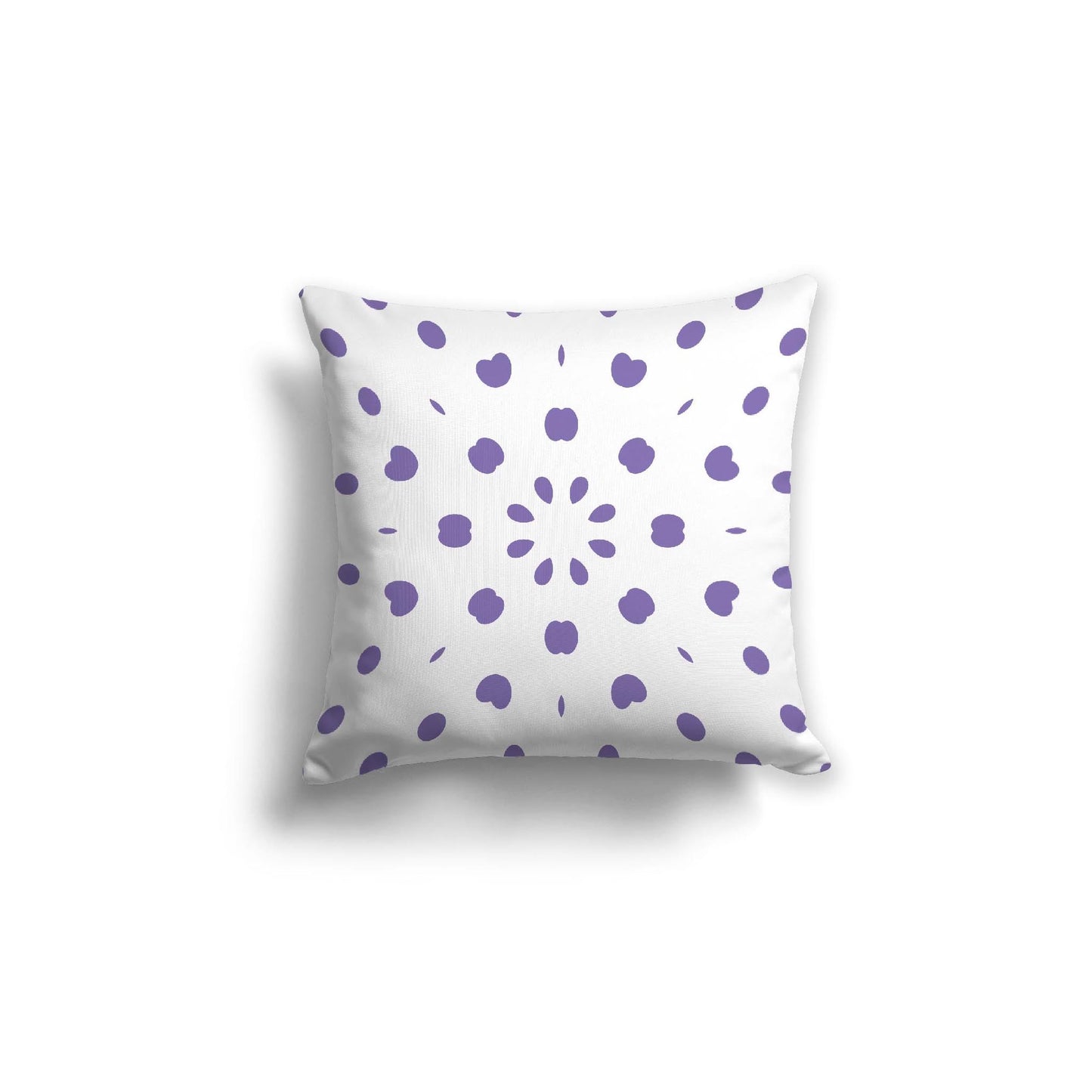 Off-White Cotton Canvas Cushion Covers with Purple Burst Pattern on Front, CACU-CC-1350-231, 46 x 46 cm, 18 x 18 inches