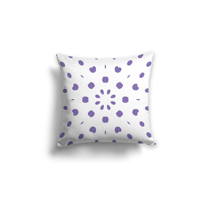Off-White Cotton Canvas Cushion Covers with Purple Burst Pattern on Front, CACU-CC-1350-231, 46 x 46 cm, 18 x 18 inches