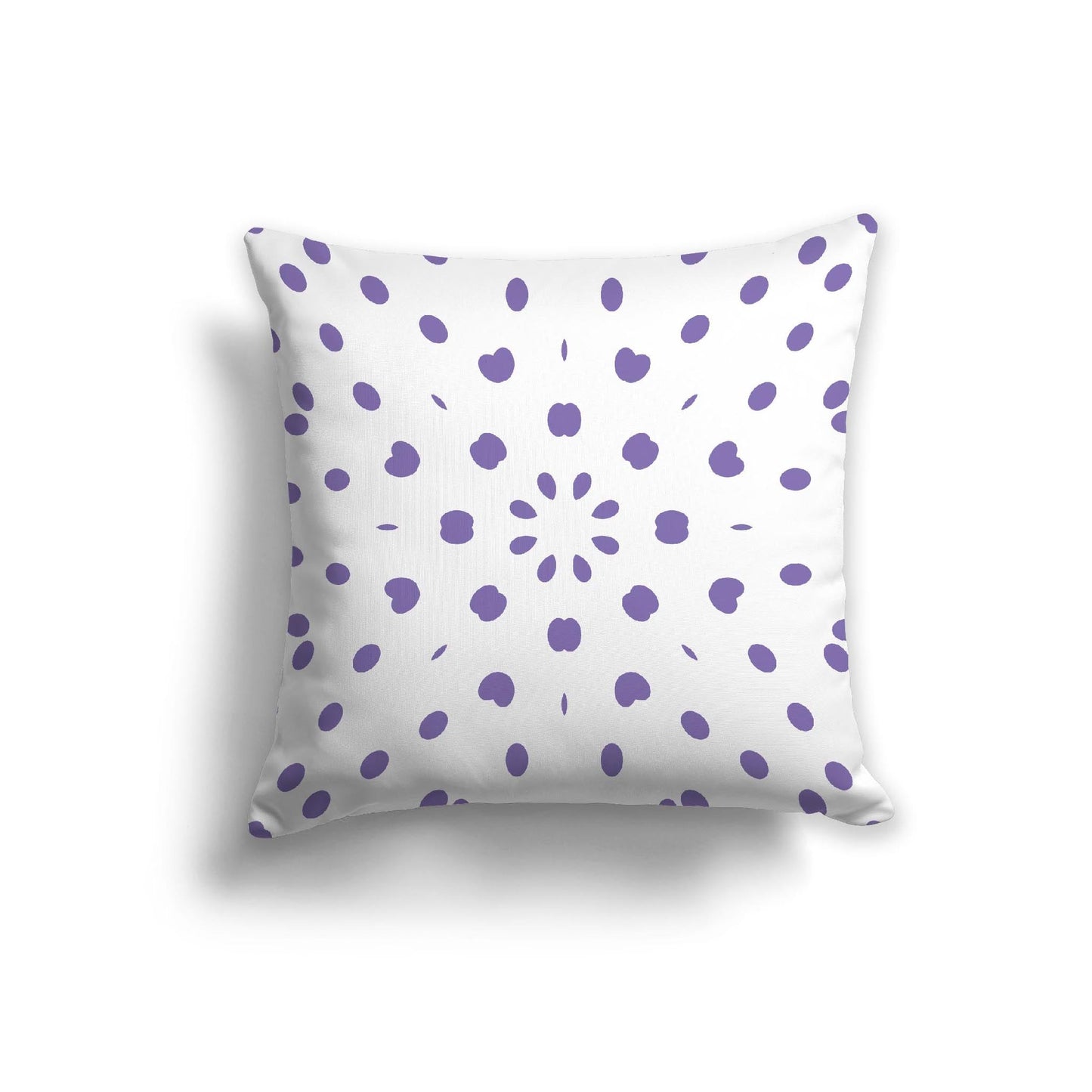 Off-White Cotton Canvas Cushion Covers with Purple Burst Pattern on Front, CACU-CC-1350-231, 56 x 56 cm, 22 x 22 inches
