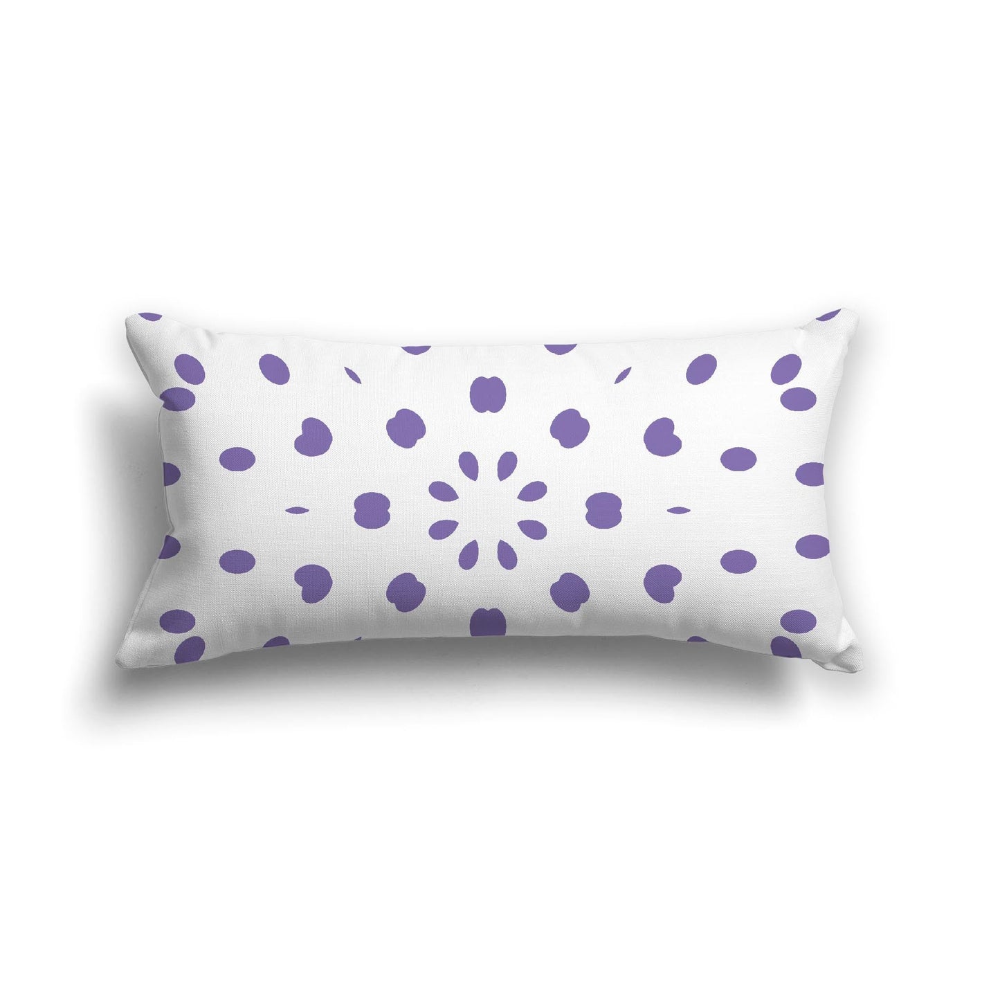 Off-White Cotton Canvas Cushion Covers with Purple Burst Pattern on Front, CACU-CC-1350-231, 61 x 30 cm, 24 x 12 inches