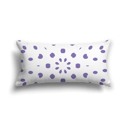 Off-White Cotton Canvas Cushion Covers with Purple Burst Pattern on Front, CACU-CC-1350-231, 61 x 30 cm, 24 x 12 inches
