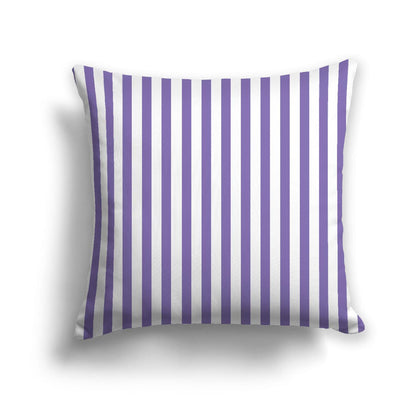 Off-White Cotton Canvas Cushion Covers with Thin Purple Bars on Front, CACU-CC-1350-241