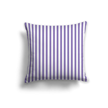 Off-White Cotton Canvas Cushion Covers with Thin Purple Bars on Front, CACU-CC-1350-241, 56 x 56 cm, 22 x 22 inches