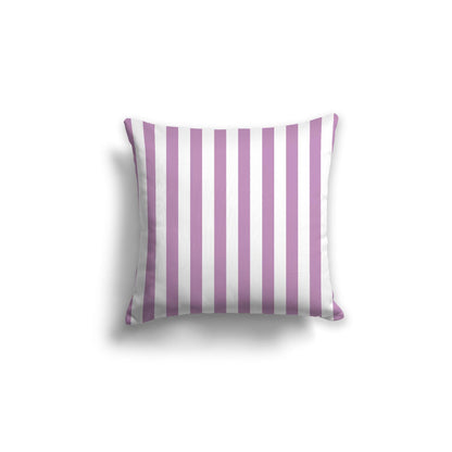 Off-White Cotton Canvas Cushion Covers with Mauve Bars on Front, CACU-CC-1360-051, 46 x 46 cm, 18 x 18 inches