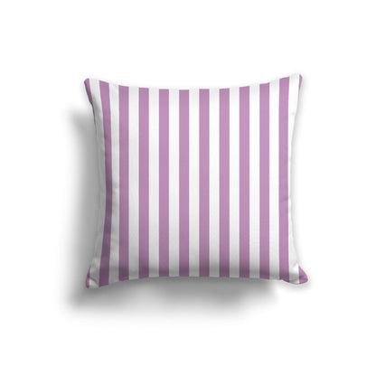 Off-White Cotton Canvas Cushion Covers with Mauve Bars on Front, CACU-CC-1360-051, 56 x 56 cm, 22 x 22 inches