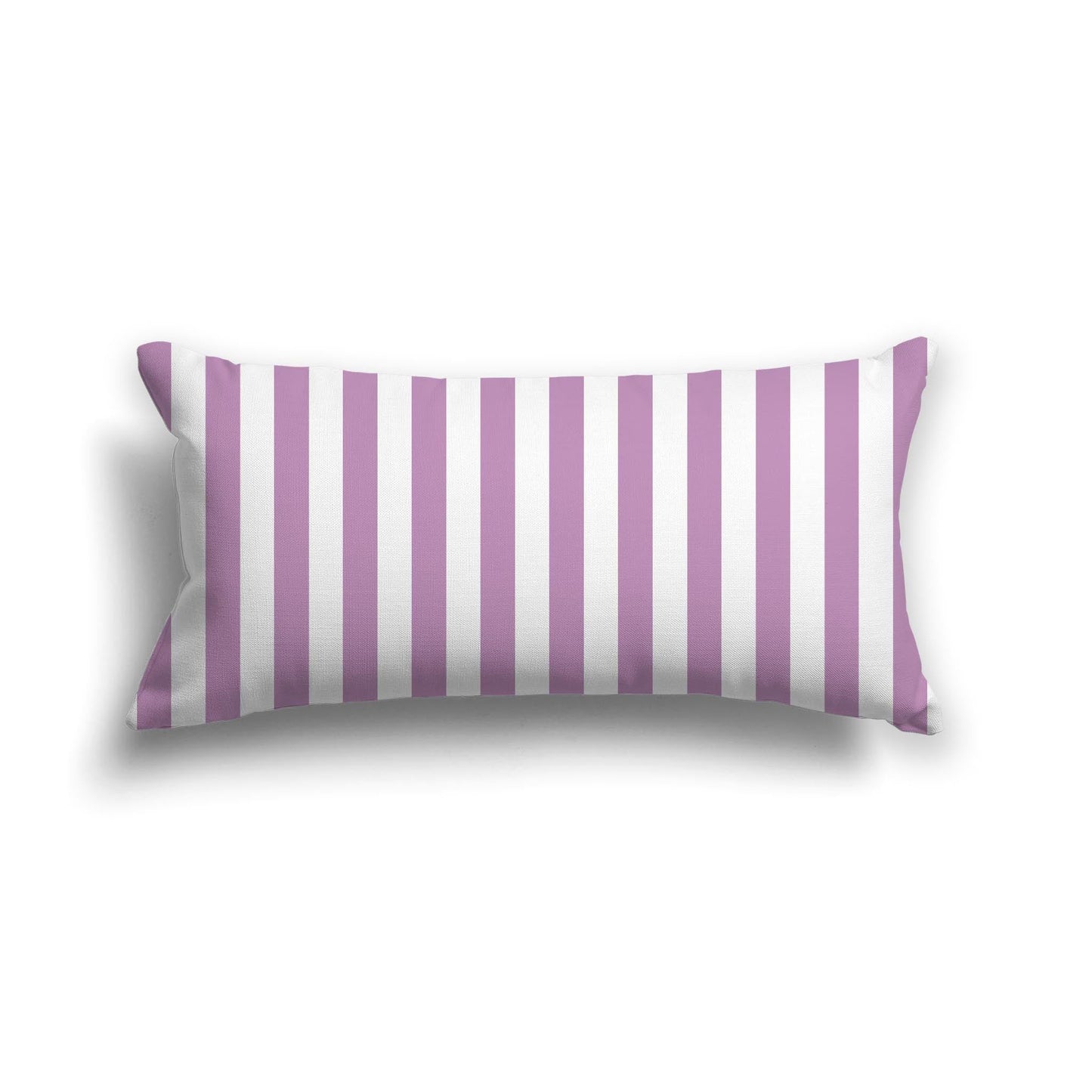 Off-White Cotton Canvas Cushion Covers with Mauve Bars on Front, CACU-CC-1360-051, 61 x 30 cm, 24 x 12 inches