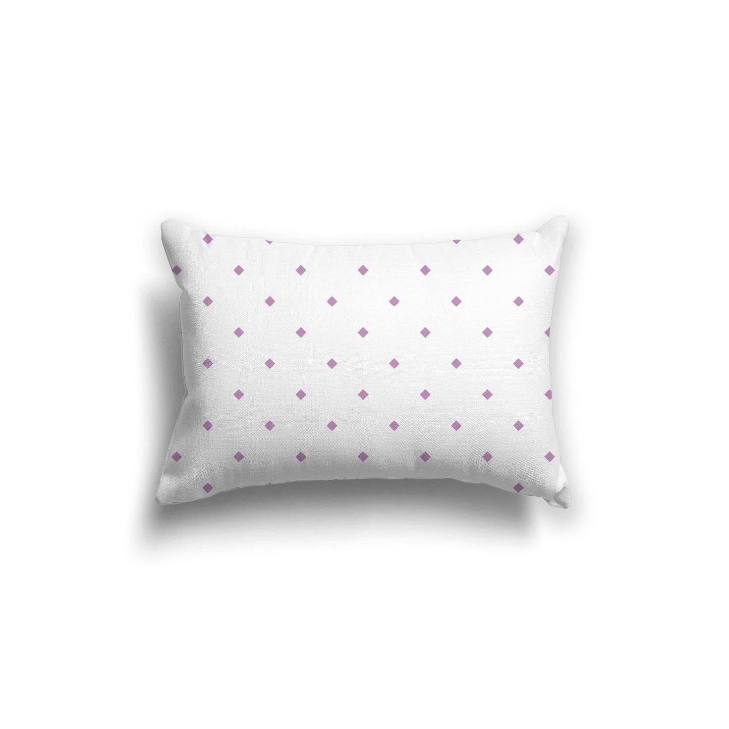 Off-White Cotton Canvas Cushion Covers with Mauve Diamonds on Front, CACU-CC-1360-101, 51 x 36 cm, 20 x 14 inches