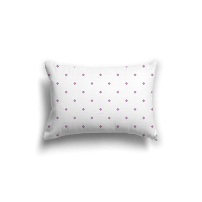 Off-White Cotton Canvas Cushion Covers with Mauve Diamonds on Front, CACU-CC-1360-101, 51 x 36 cm, 20 x 14 inches