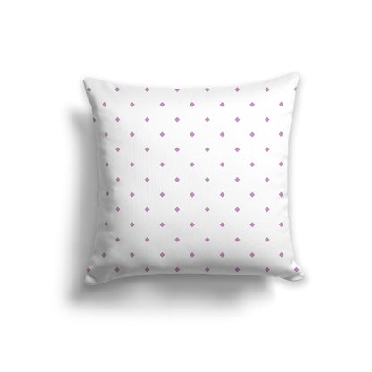 Off-White Cotton Canvas Cushion Covers with Mauve Diamonds on Front, CACU-CC-1360-101, 56 x 56 cm, 22 x 22 inches