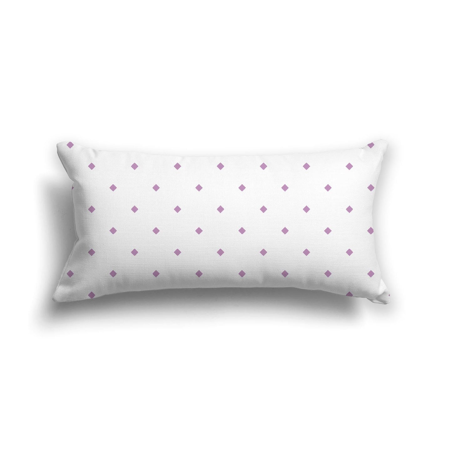 Off-White Cotton Canvas Cushion Covers with Mauve Diamonds on Front, CACU-CC-1360-101, 61 x 30 cm, 24 x 12 inches