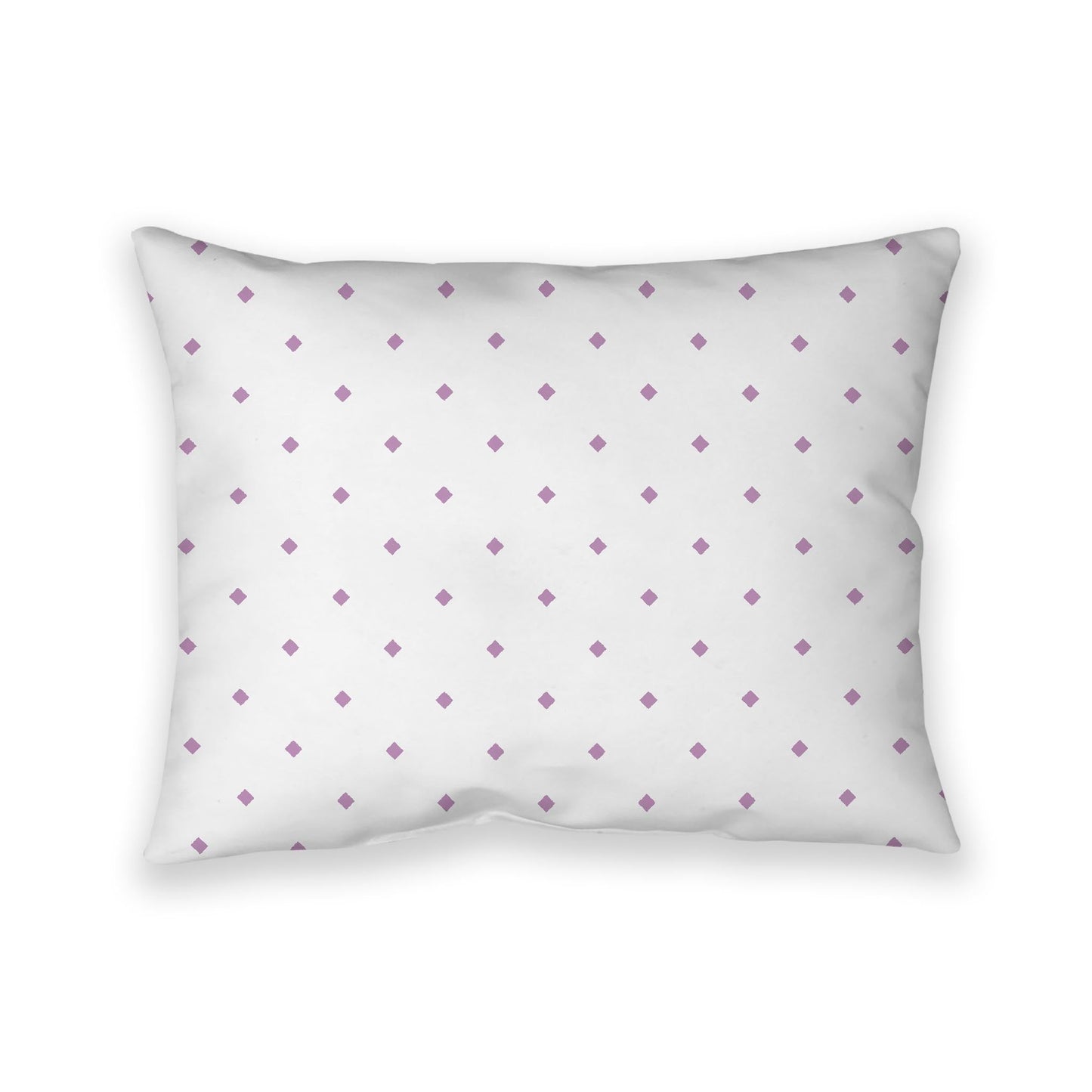Off-White Cotton Canvas Cushion Covers with Mauve Diamonds on Front, CACU-CC-1360-101, 66 x 51 cm, 26 x 20 inches