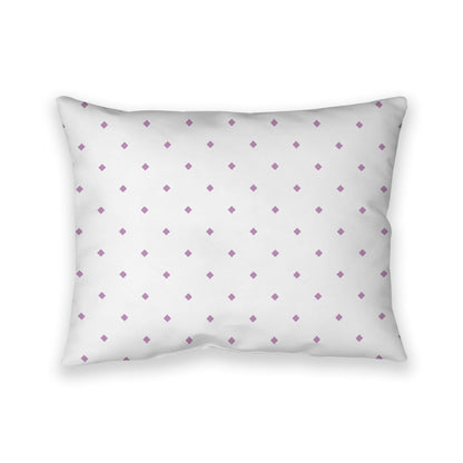 Off-White Cotton Canvas Cushion Covers with Mauve Diamonds on Front, CACU-CC-1360-101, 66 x 51 cm, 26 x 20 inches