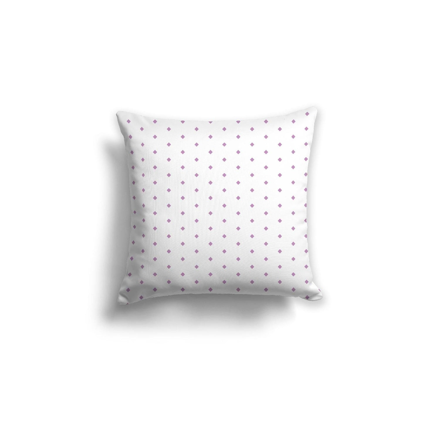Off-White Cotton Canvas Cushion Covers with Fine Mauve Diamonds on Front, CACU-CC-1360-111, 46 x 46 cm, 18 x 18 inches