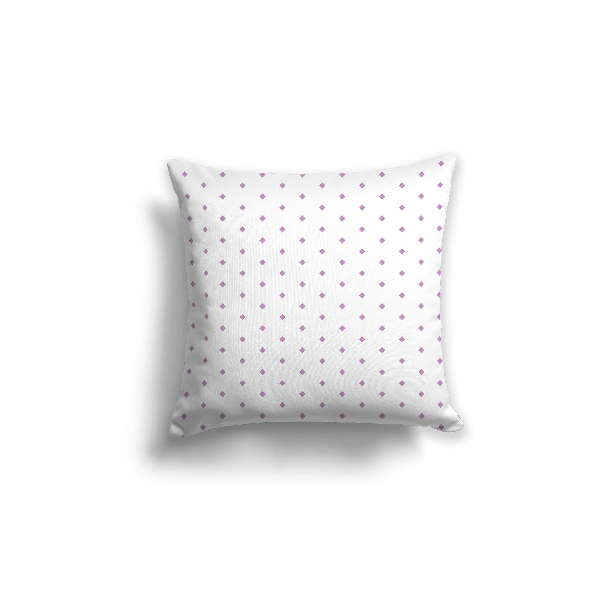 Off-White Cotton Canvas Cushion Covers with Fine Mauve Diamonds on Front, CACU-CC-1360-111, 46 x 46 cm, 18 x 18 inches
