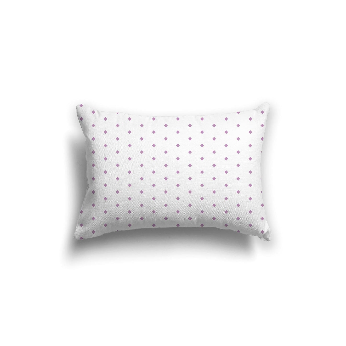 Off-White Cotton Canvas Cushion Covers with Fine Mauve Diamonds on Front, CACU-CC-1360-111, 51 x 36 cm, 20 x 14 inches