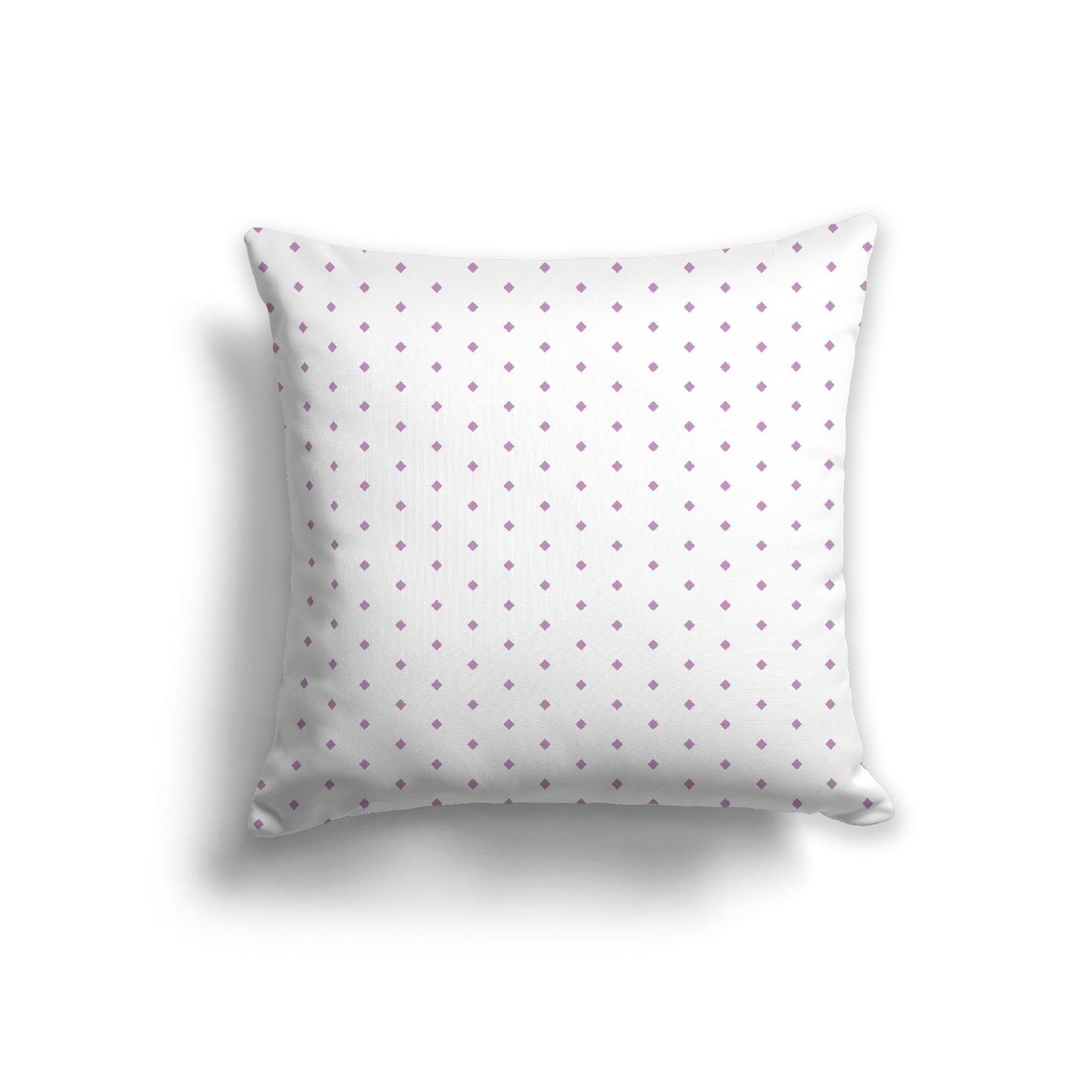 Off-White Cotton Canvas Cushion Covers with Fine Mauve Diamonds on Front, CACU-CC-1360-111, 56 x 56 cm, 22 x 22 inches