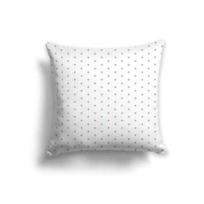 Off-White Cotton Canvas Cushion Covers with Fine Mauve Diamonds on Front, CACU-CC-1360-111, 56 x 56 cm, 22 x 22 inches