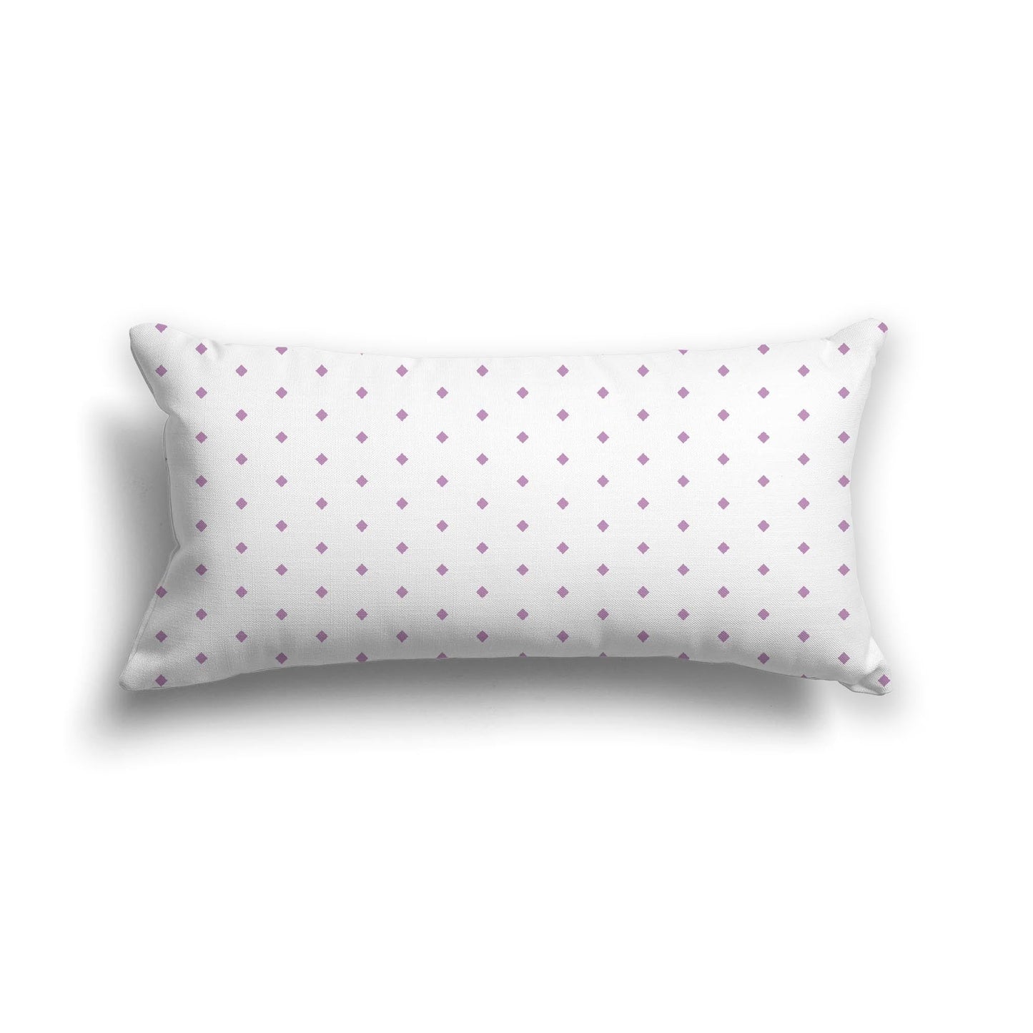 Off-White Cotton Canvas Cushion Covers with Fine Mauve Diamonds on Front, CACU-CC-1360-111, 61 x 30 cm, 24 x 12 inches