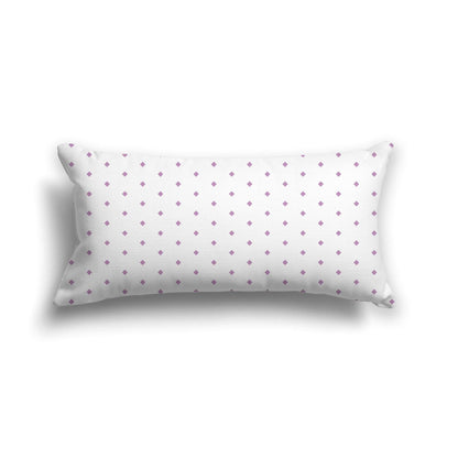 Off-White Cotton Canvas Cushion Covers with Fine Mauve Diamonds on Front, CACU-CC-1360-111, 61 x 30 cm, 24 x 12 inches