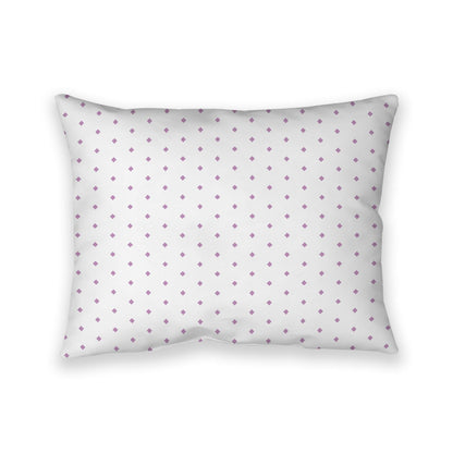 Off-White Cotton Canvas Cushion Covers with Fine Mauve Diamonds on Front, CACU-CC-1360-111, 66 x 51 cm, 26 x 20 inches