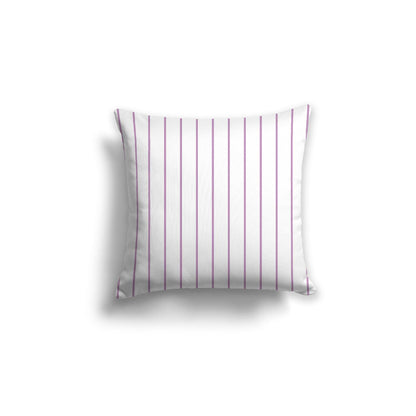 Off-White Cotton Canvas Cushion Covers with Fine Mauve Stripes on Front, CACU-CC-1360-151, 46 x 46 cm, 18 x 18 inches