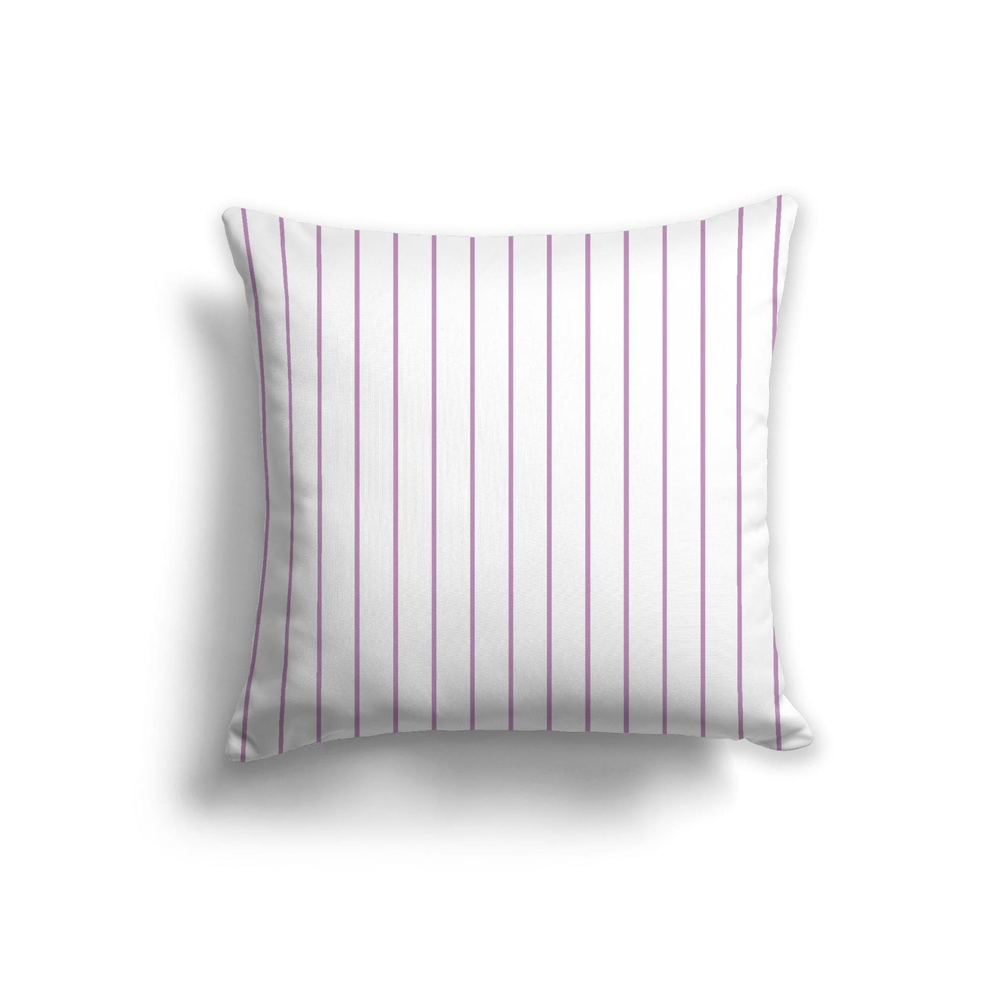 Off-White Cotton Canvas Cushion Covers with Fine Mauve Stripes on Front, CACU-CC-1360-151, 56 x 56 cm, 22 x 22 inches