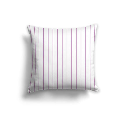 Off-White Cotton Canvas Cushion Covers with Fine Mauve Stripes on Front, CACU-CC-1360-151, 56 x 56 cm, 22 x 22 inches