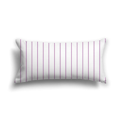 Off-White Cotton Canvas Cushion Covers with Fine Mauve Stripes on Front, CACU-CC-1360-151, 61 x 30 cm, 24 x 12 inches