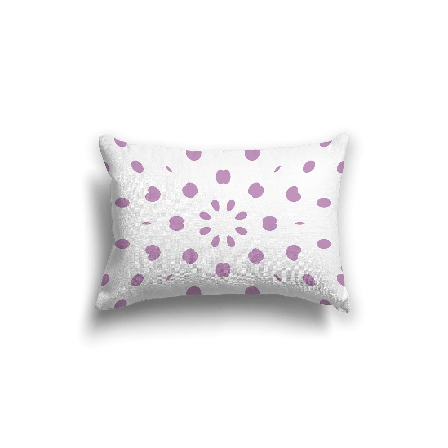 Off-White Cotton Canvas Cushion Covers with Mauve Burst Pattern on Front, CACU-CC-1360-231, 51 x 36 cm, 20 x 14 inches