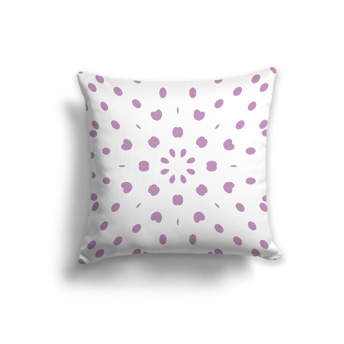 Off-White Cotton Canvas Cushion Covers with Mauve Burst Pattern on Front, CACU-CC-1360-231, 56 x 56 cm, 22 x 22 inches