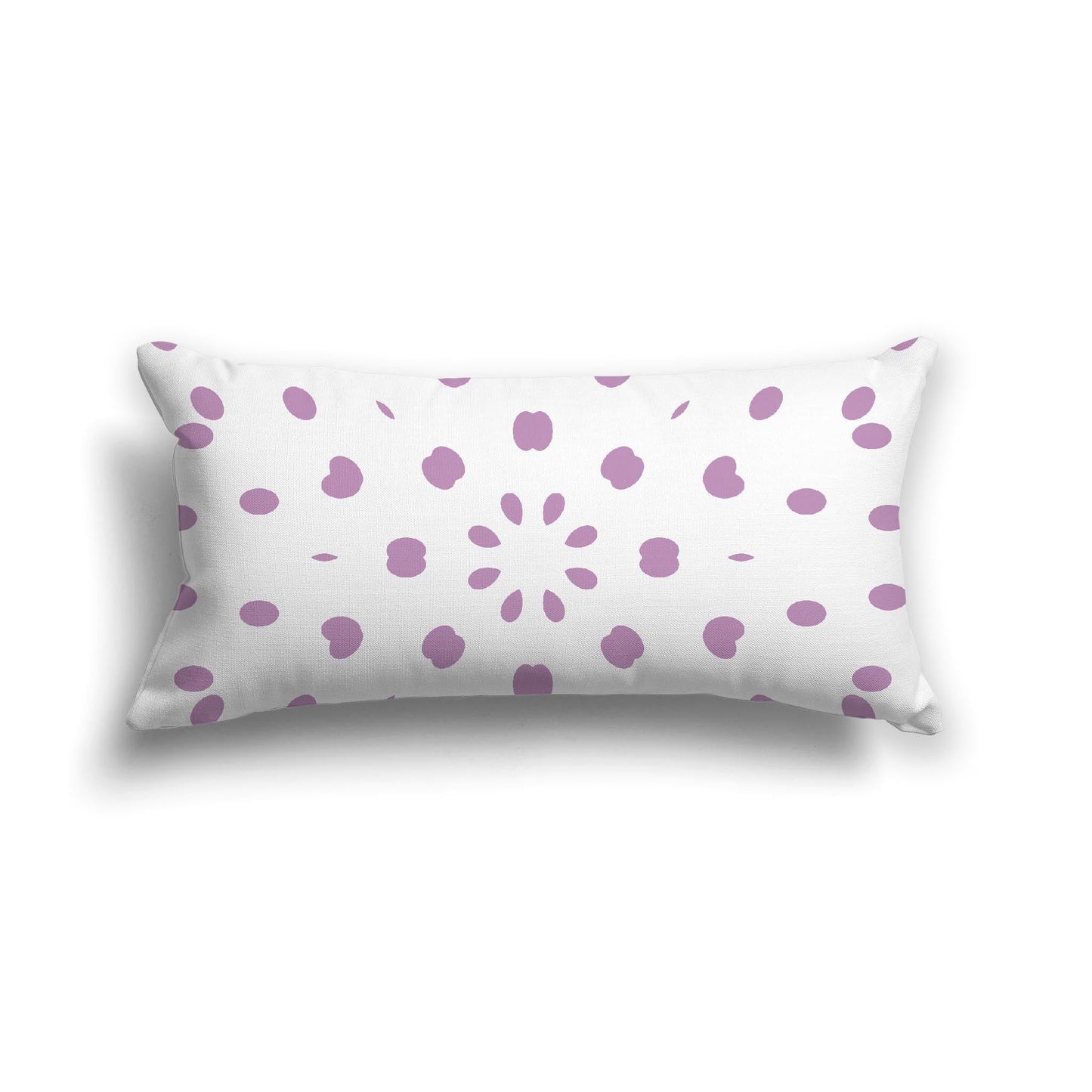 Off-White Cotton Canvas Cushion Covers with Mauve Burst Pattern on Front, CACU-CC-1360-231, 61 x 30 cm, 24 x 12 inches
