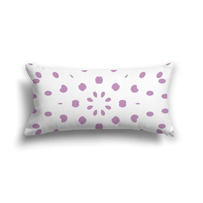 Off-White Cotton Canvas Cushion Covers with Mauve Burst Pattern on Front, CACU-CC-1360-231, 61 x 30 cm, 24 x 12 inches
