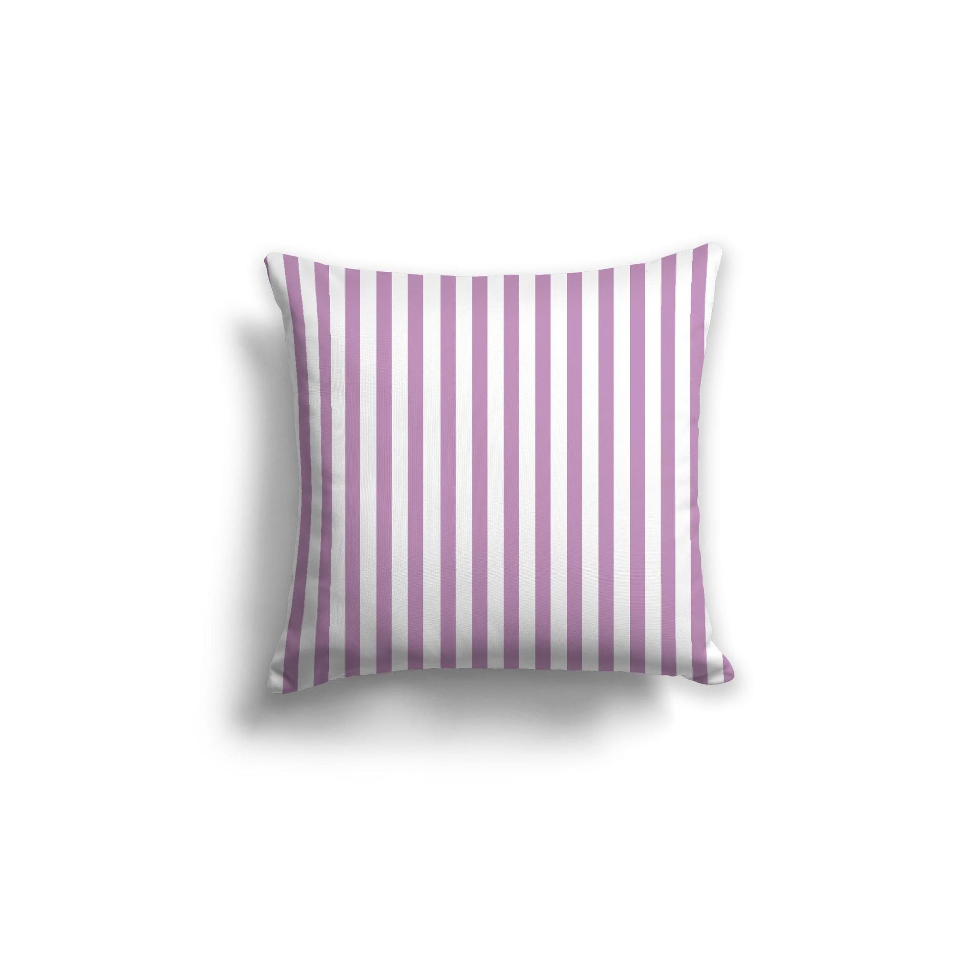Off-White Cotton Canvas Cushion Covers with Thin Mauve Bars on Front, CACU-CC-1360-241, 46 x 46 cm, 18 x 18 inches
