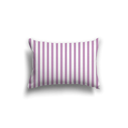 Off-White Cotton Canvas Cushion Covers with Thin Mauve Bars on Front, CACU-CC-1360-241, 51 x 36 cm, 20 x 14 inches