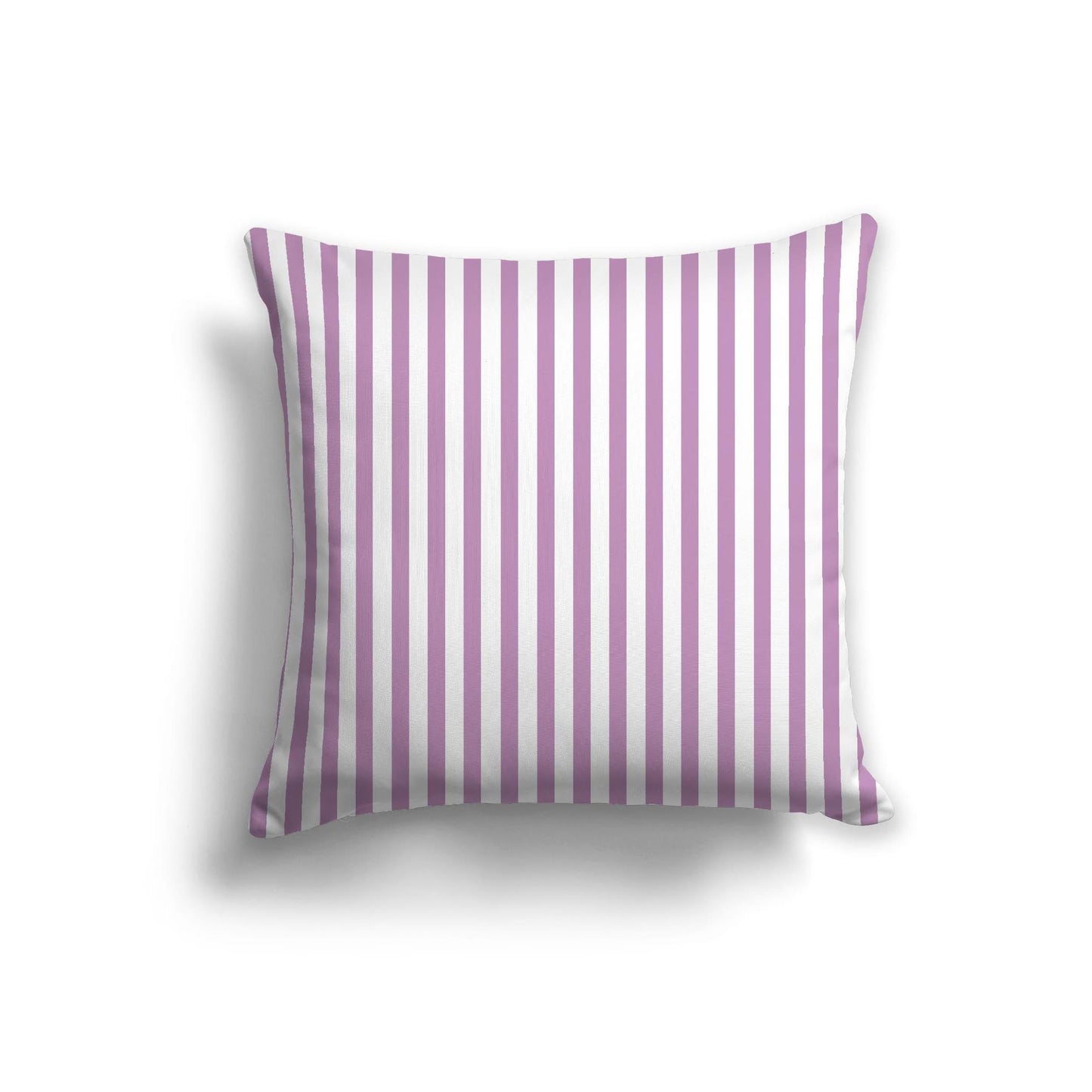 Off-White Cotton Canvas Cushion Covers with Thin Mauve Bars on Front, CACU-CC-1360-241, 56 x 56 cm, 22 x 22 inches