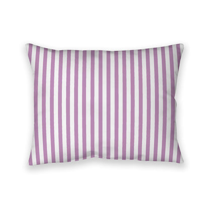 Off-White Cotton Canvas Cushion Covers with Thin Mauve Bars on Front, CACU-CC-1360-241, 66 x 51 cm, 26 x 20 inches
