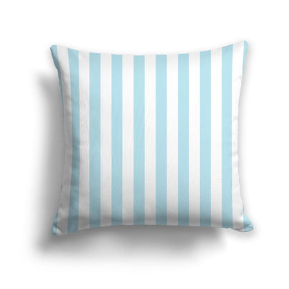 Off-White Cotton Canvas Cushion Covers with Blue Bars on Front, CACU-CC-1370-051