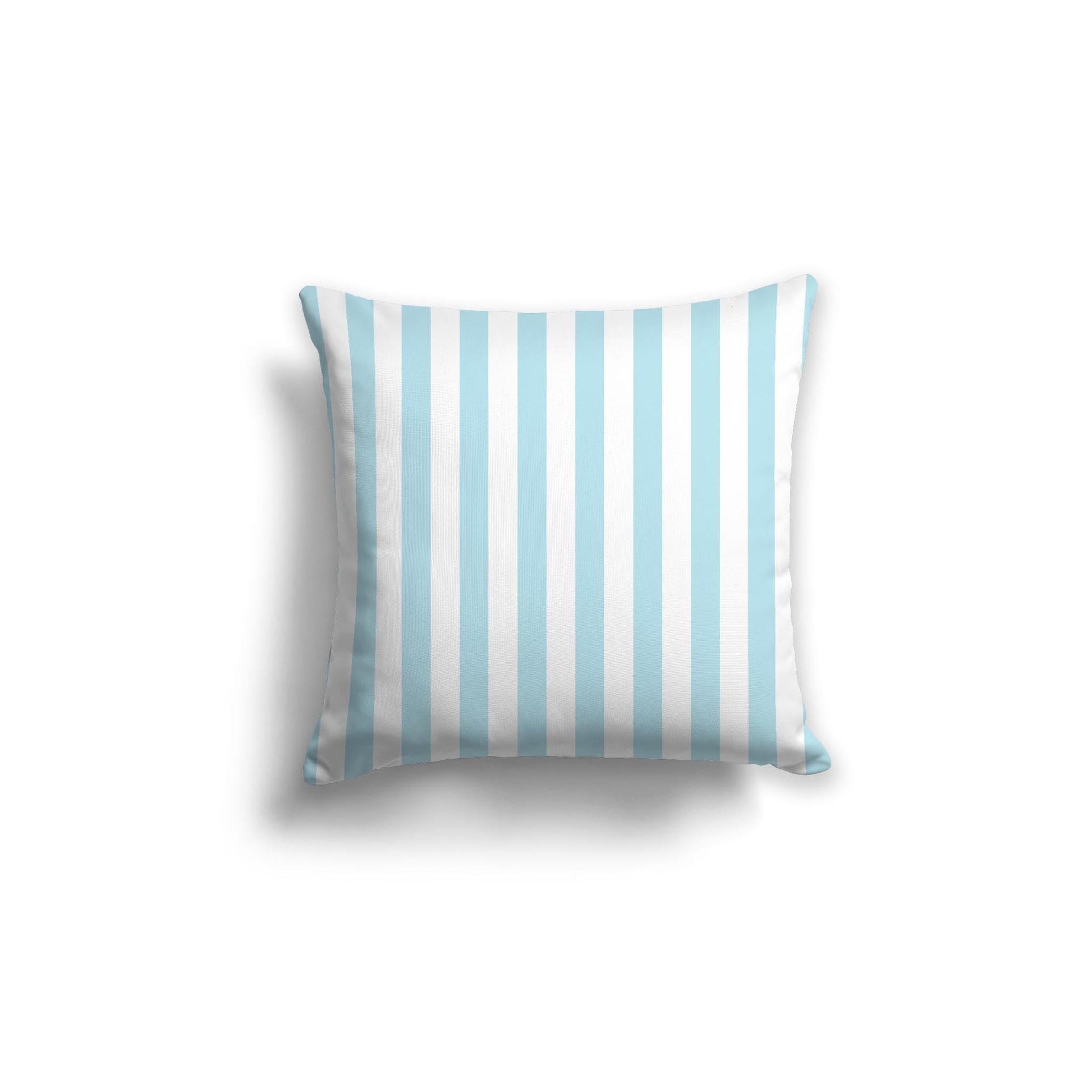 Off-White Cotton Canvas Cushion Covers with Blue Bars on Front, CACU-CC-1370-051, 46 x 46 cm, 18 x 18 inches