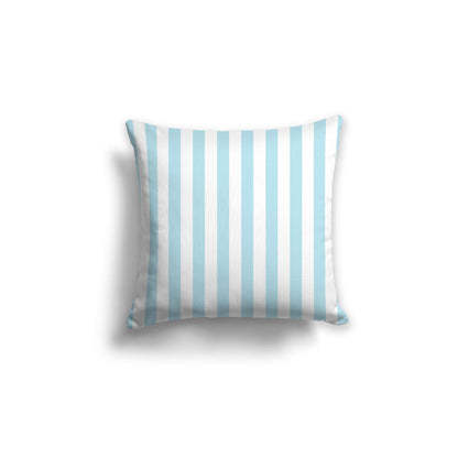Off-White Cotton Canvas Cushion Covers with Blue Bars on Front, CACU-CC-1370-051, 46 x 46 cm, 18 x 18 inches