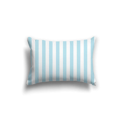 Off-White Cotton Canvas Cushion Covers with Blue Bars on Front, CACU-CC-1370-051, 51 x 36 cm, 20 x 14 inches