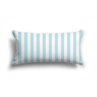 Off-White Cotton Canvas Cushion Covers with Blue Bars on Front, CACU-CC-1370-051, 61 x 30 cm, 24 x 12 inches