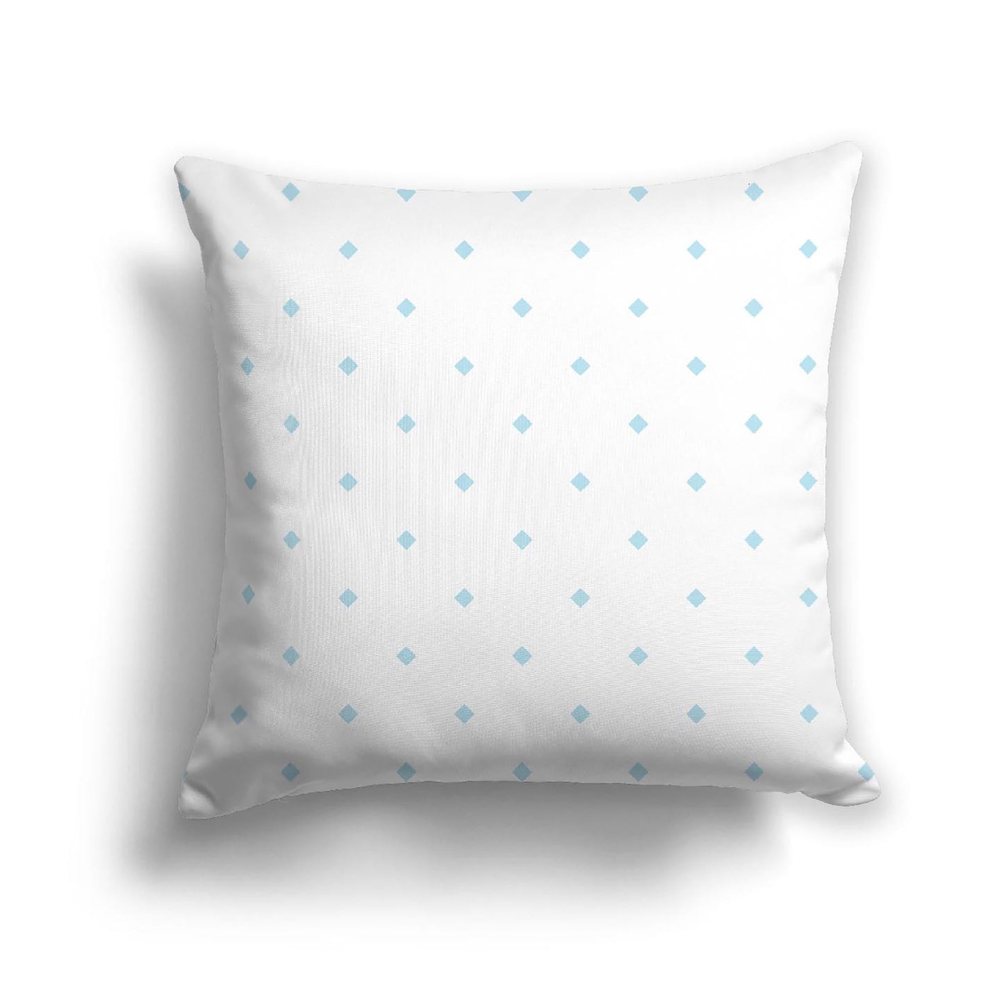 Off-White Cotton Canvas Cushion Covers with Blue Diamonds on Front, CACU-CC-1370-101