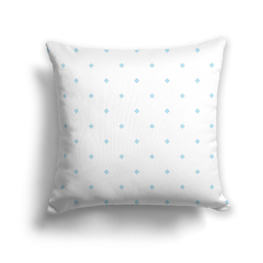 Off-White Cotton Canvas Cushion Covers with Blue Diamonds on Front, CACU-CC-1370-101