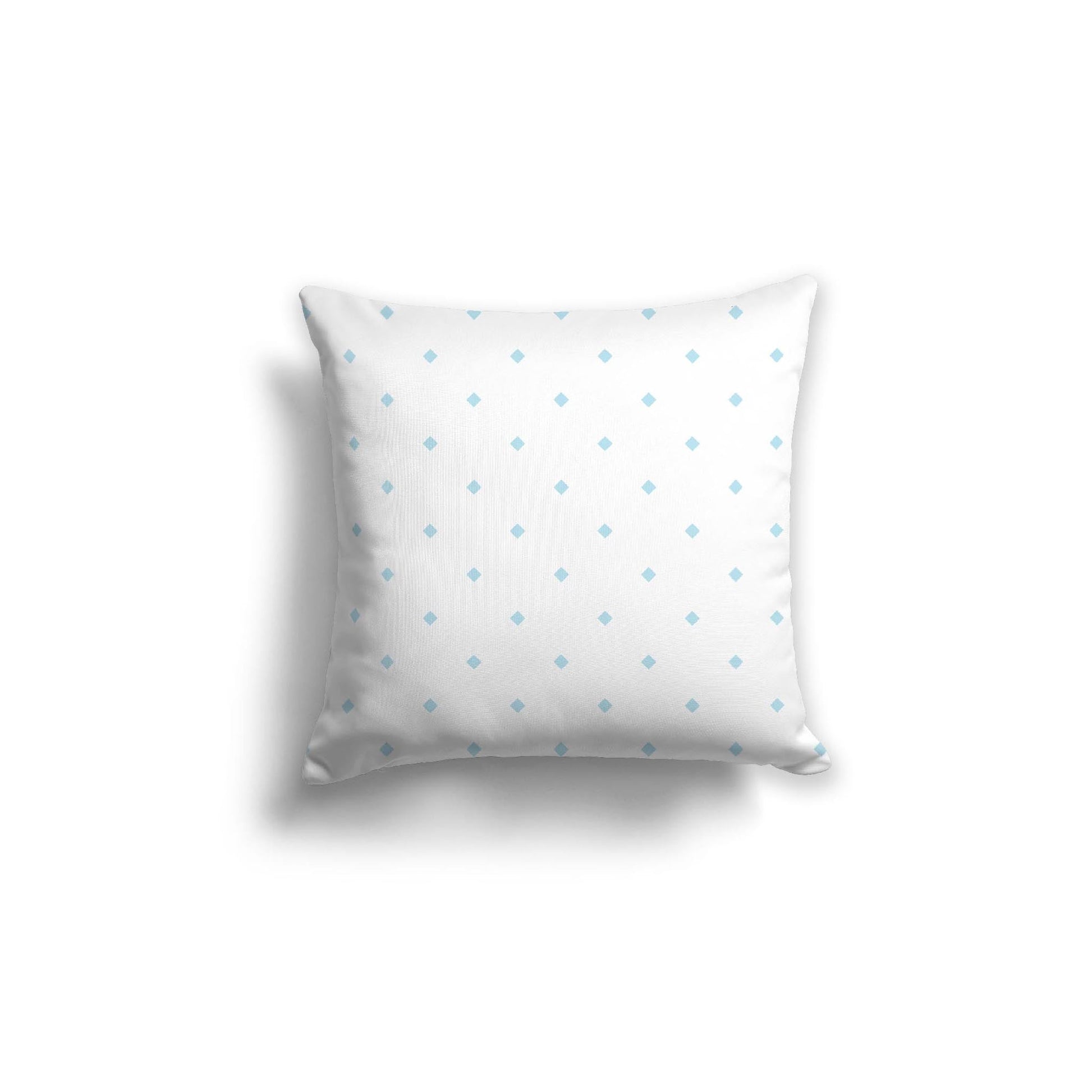Off-White Cotton Canvas Cushion Covers with Blue Diamonds on Front, CACU-CC-1370-101, 46 x 46 cm, 18 x 18 inches