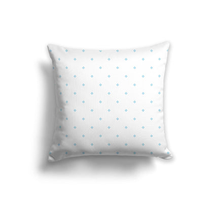 Off-White Cotton Canvas Cushion Covers with Blue Diamonds on Front, CACU-CC-1370-101, 56 x 56 cm, 22 x 22 inches